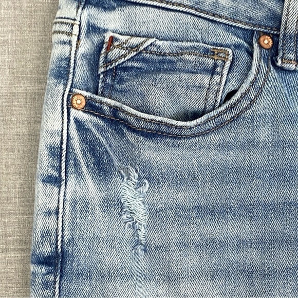 Edgely Mid-rise Super Skinny Jeans Womens 12R Distressed Button Fly Light Wash - Picture 5 of 14